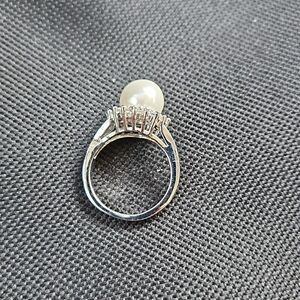 Silver Pearl & Rhinestone Ring